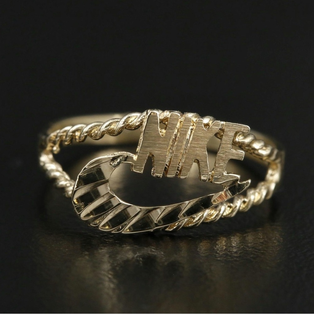 Vintage 10k Gold Nike Swoosh Ring size 6.75